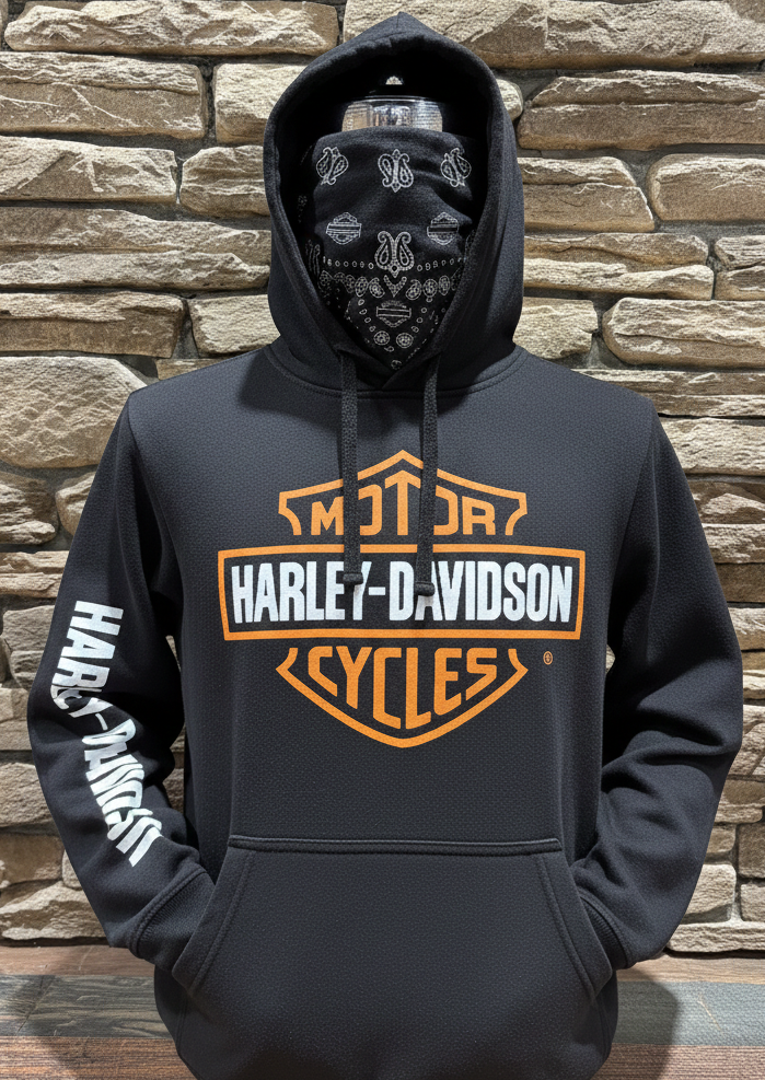 Harley-Davidson フレイム　パーカー Harley-Davidson ハーレーダビッドソン】USA製フレイムパーカー - メルカリ