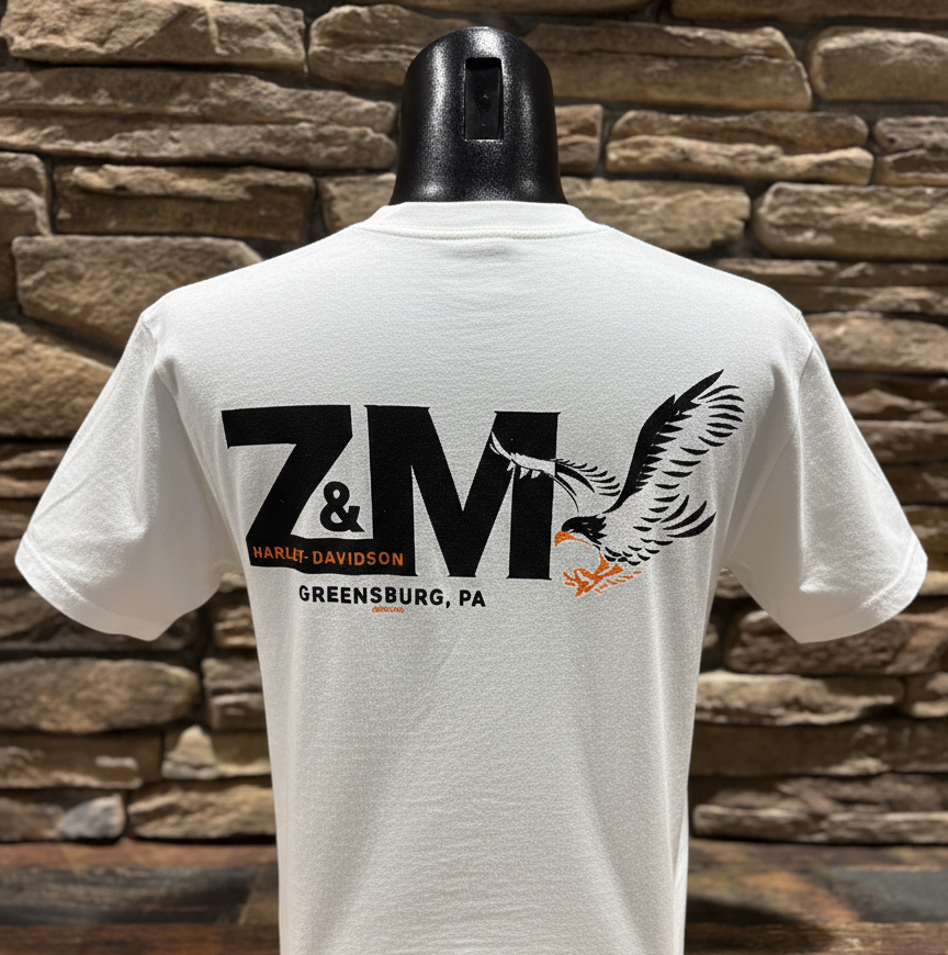 H-D Bar & Shield Outline White T-Shirt