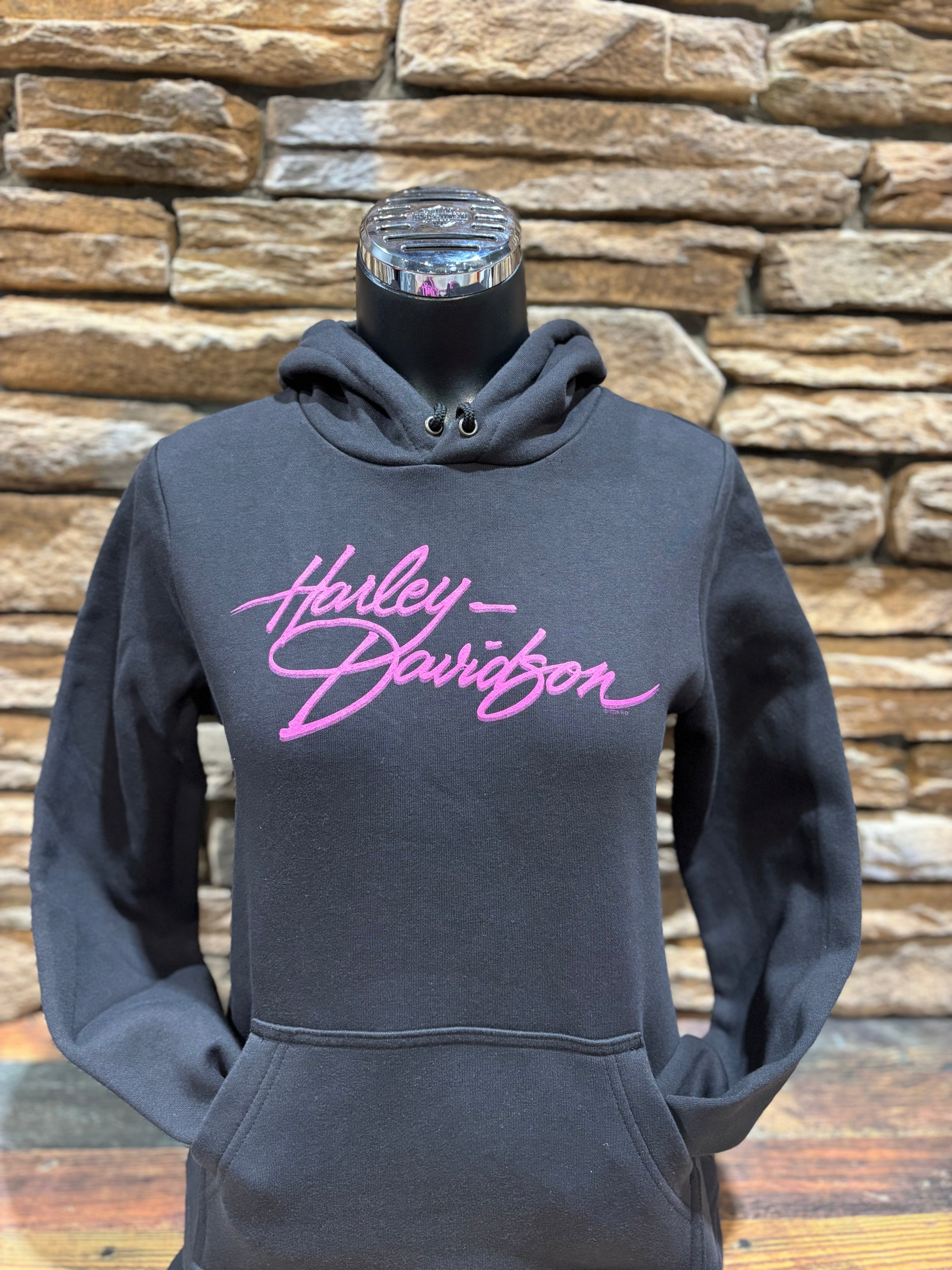 Women's H-D Pink Script Hoodie