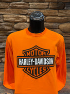 Men's H-D Bar & Shield Safety Orange Long-Sleeve