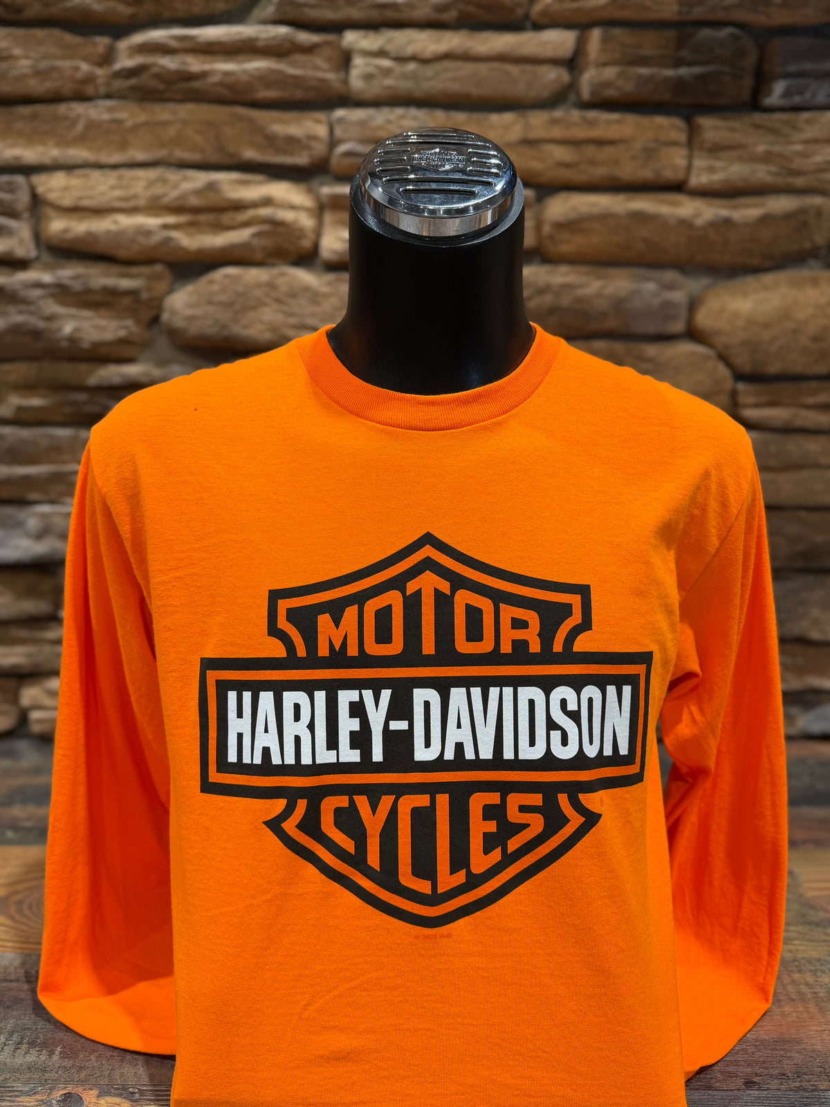 Men's H-D Bar & Shield Safety Orange Long-Sleeve