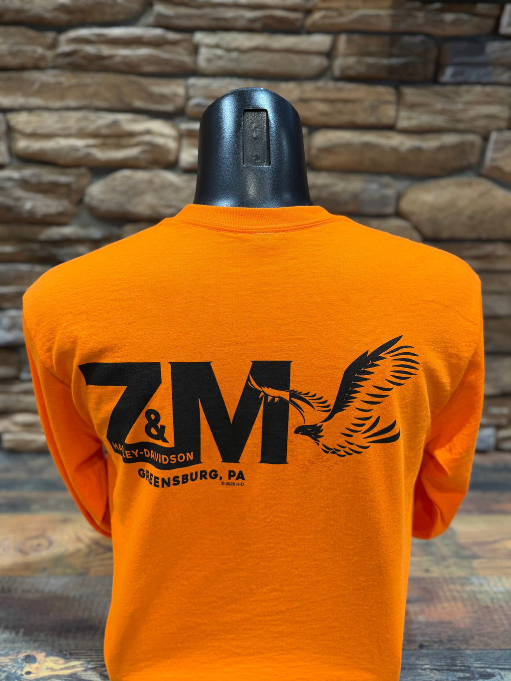 Men's H-D Bar & Shield Safety Orange Long-Sleeve