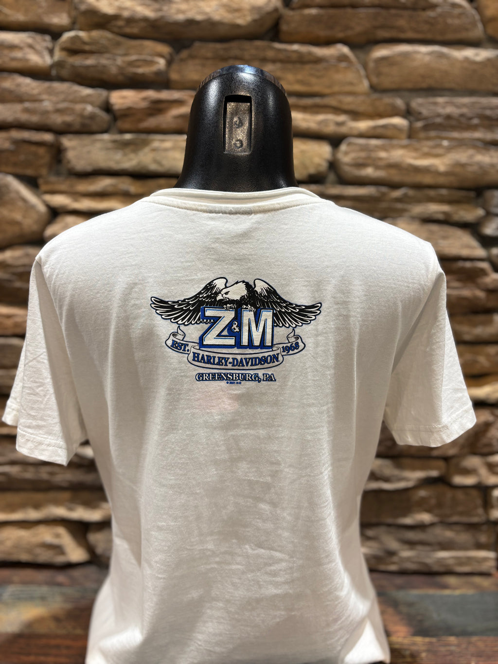 Women's Harley-Davidson White Rough Short-Sleeve