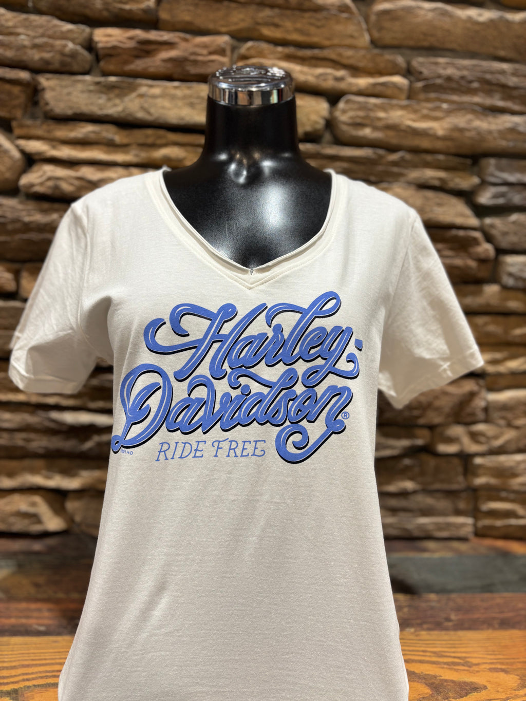 Women's Harley-Davidson White Rough Short-Sleeve