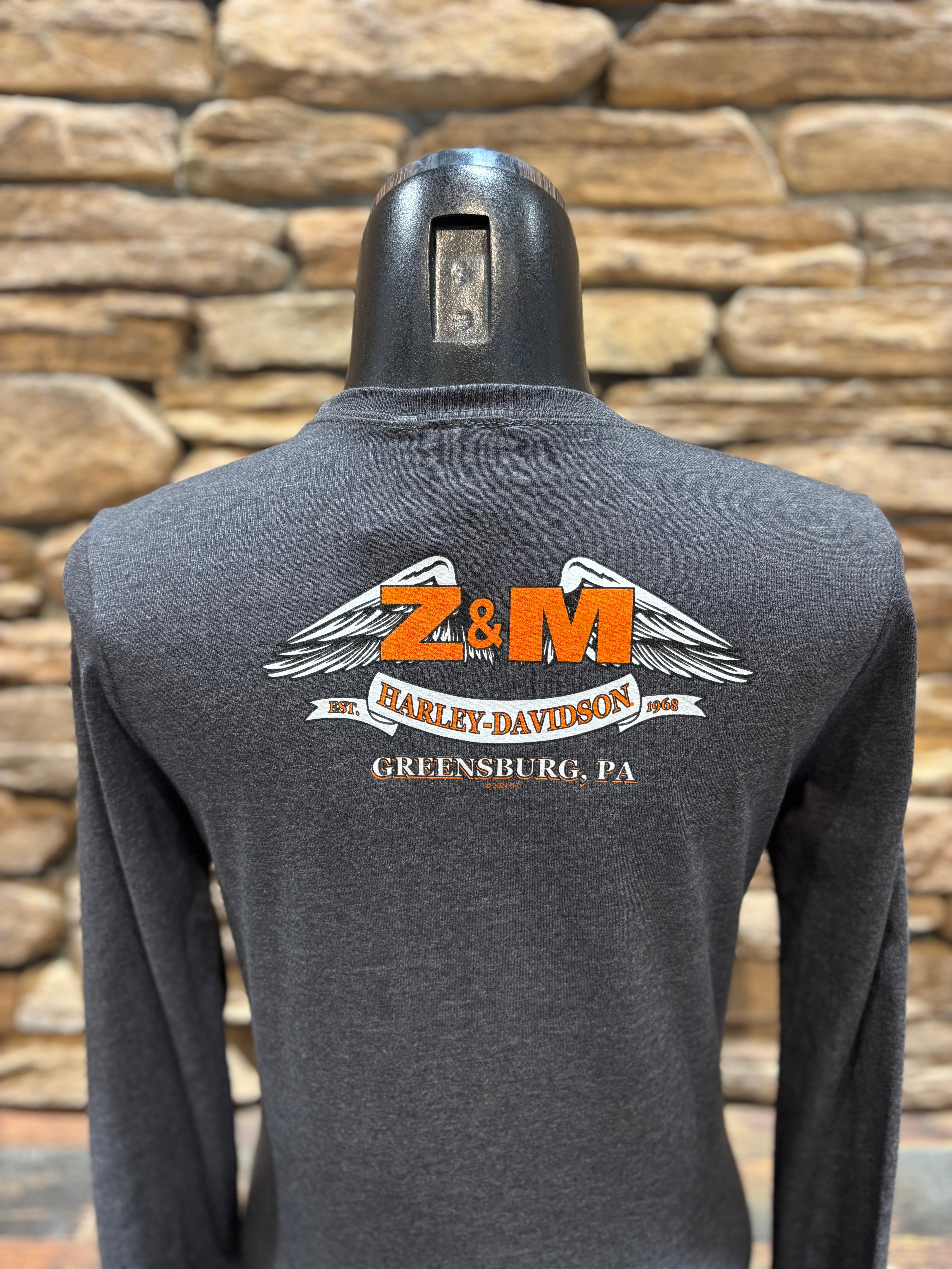 Women's Harley-Davidson Gray Metallic Long-Sleeve