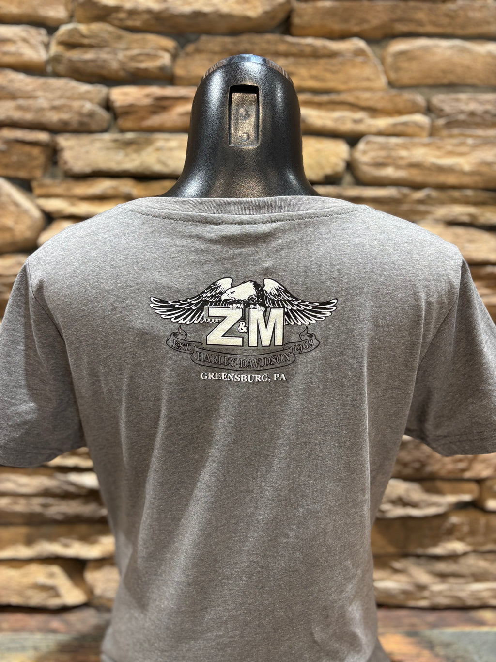 Women's Harley-Davidson Gray & Cream Short-Sleeve