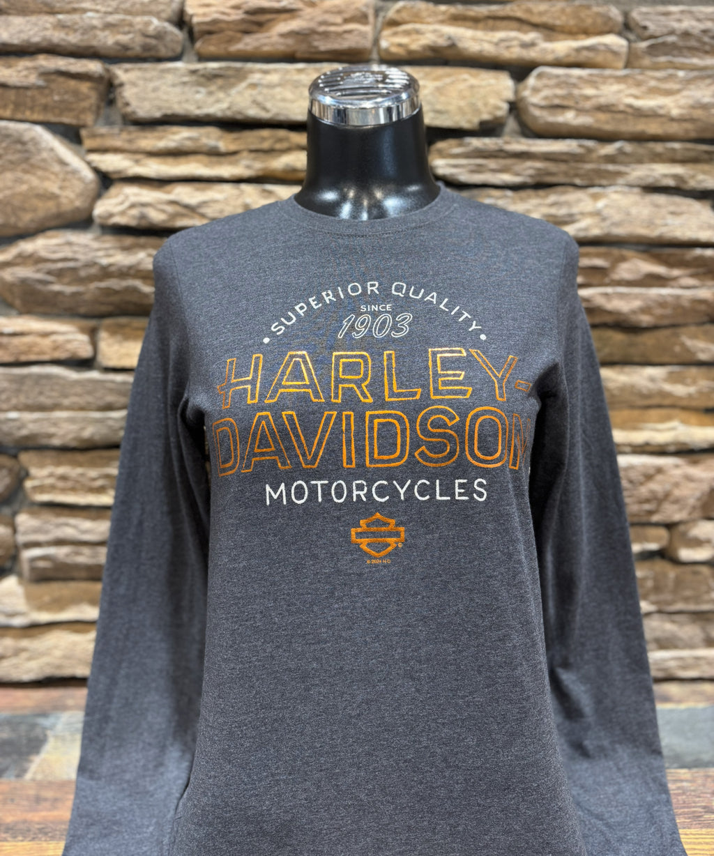 Women's Harley-Davidson Gray Metallic Long-Sleeve