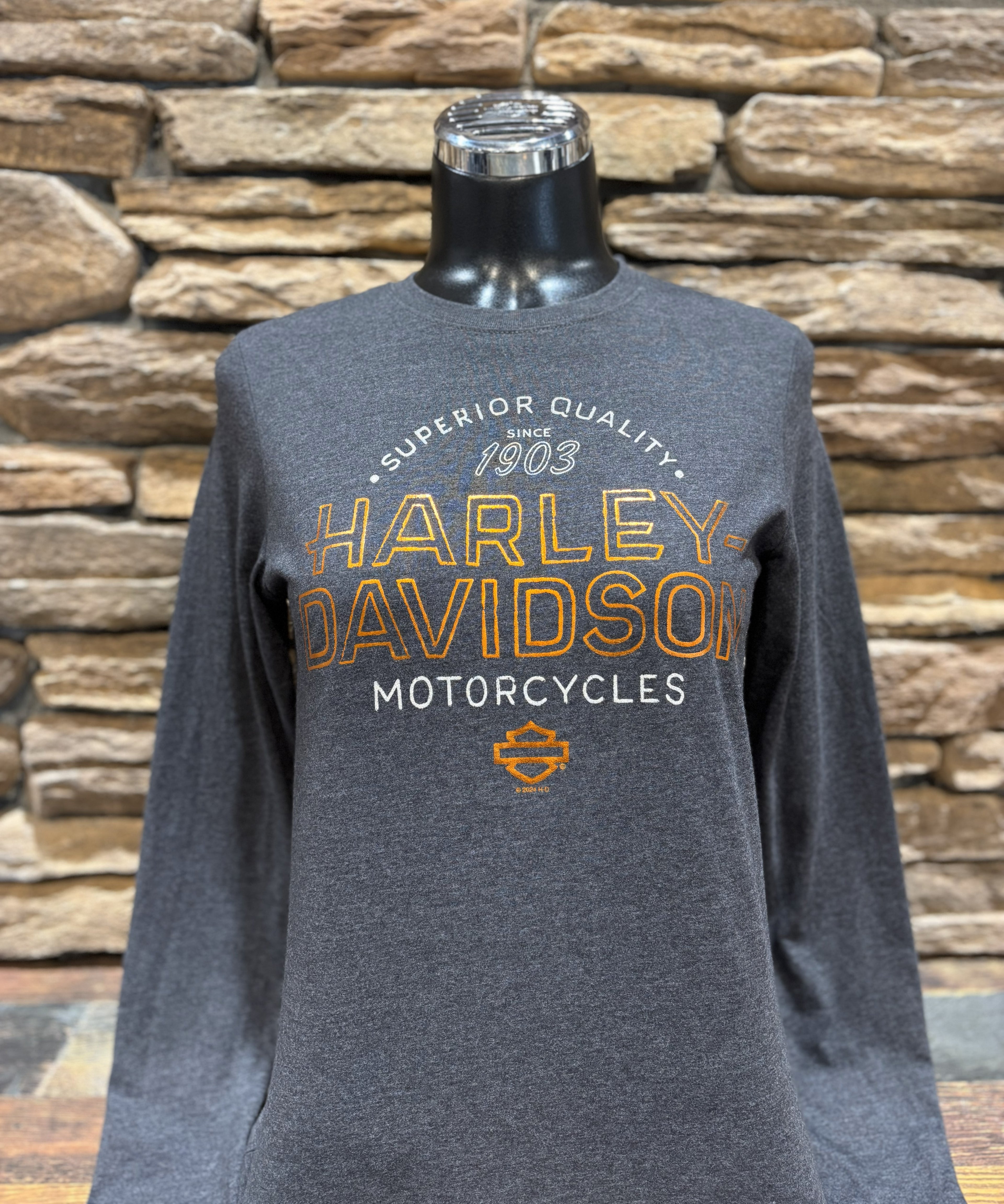 Women's Harley-Davidson Gray Metallic Long-Sleeve