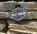 Bar & Shield Gray/White Keychain