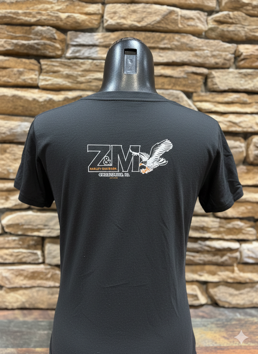 Women's H-D Pink Script V-Neck