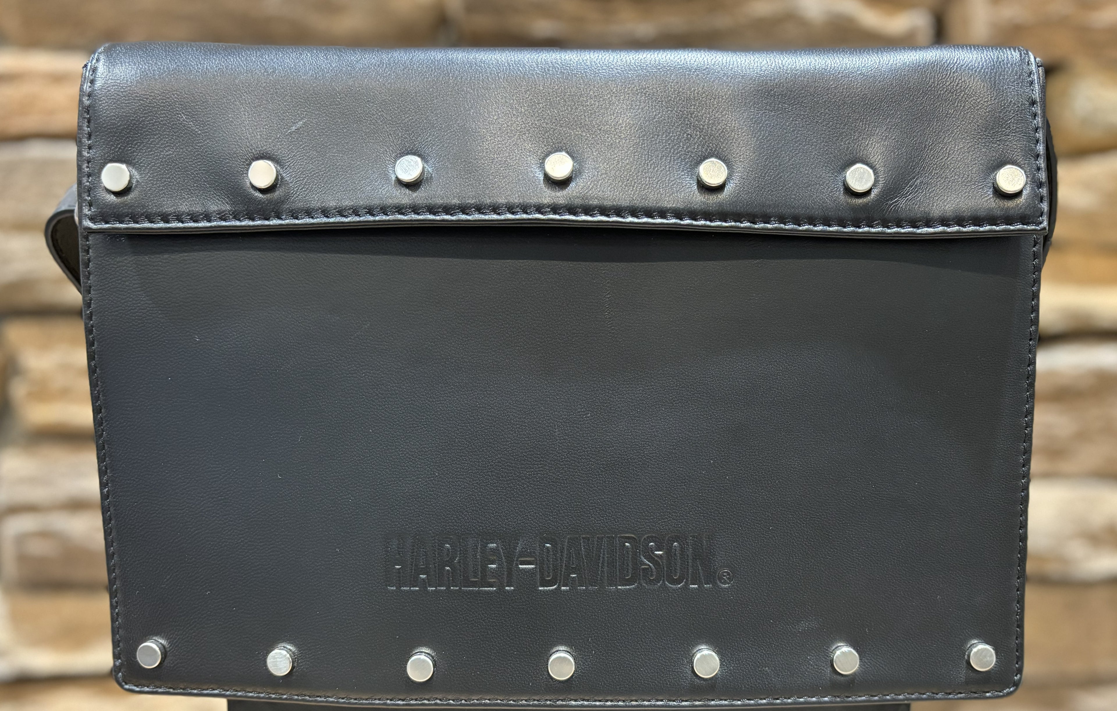 H-D Flat Stud Flap Bag
