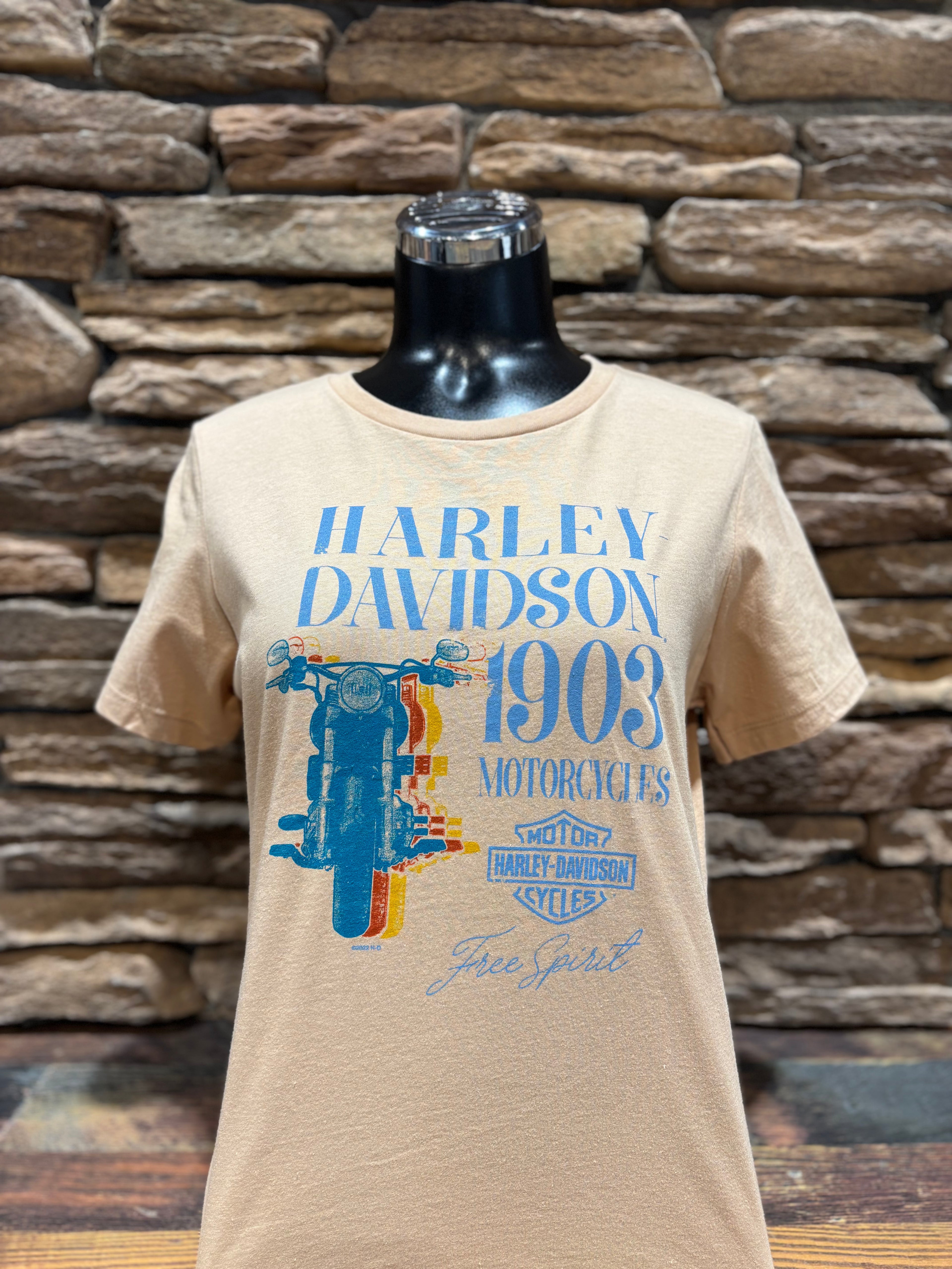 Women's H-D Tan Repetition Short Sleeve