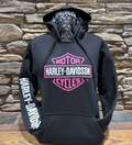 H-D Pink Bar & Shield Bandana Hoodie