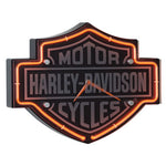 Etched B&S Shaped Neon Clock - Z&M Harley-Davidson